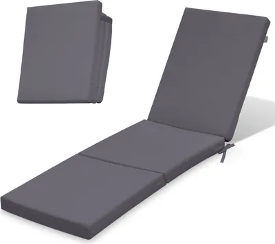 Produktbild von Auflage für Gartenliege Sonnenliege 198x58x4 cm Faltbar | Polsterauflage für Rollliege Wetterfest & Waschbar Bezug abnehmbar | Model DUNKELGRAU GRAPHITE [145]