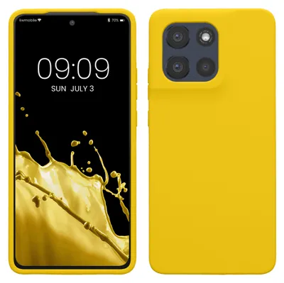 Produktbild von kwmobile Handyhülle für Motorola Moto G86 5G Hülle - Case Silikon - Kabelloses Laden - Schutzhülle Cover in Strahlend Gelb