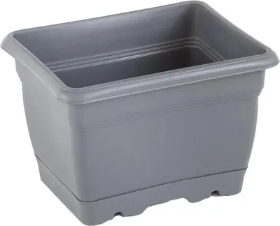 Produktbild von 1+1 - Balkonblumenkasten mit Wasserreservoir und festem Wasserspeicher - Antrazit - 21 cm