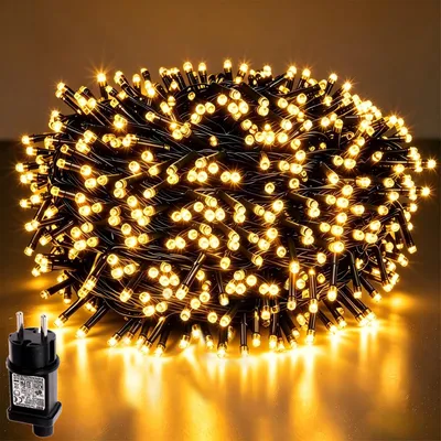 LED Lichterkette 20m 200 LEDs warmweiß, 8 Modi, Timer, IP44