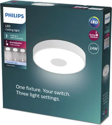 Immagine prodotto di Philips Coiner - Soffitto con SceneSwitch, rotondo, 24W, 2800Lm, 4000K, bianco, IP20