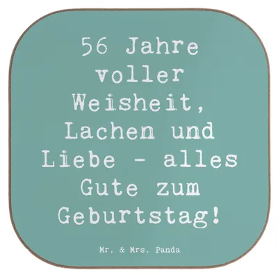 Produktbild von Mr. & Mrs. Panda Untersetzer für Gläser Spruch 56. Geburtstag - Meeresbrise - Geschenk, Tischschoner, Tassen, Lebensweisheit, Jubiläum, Lachen, besonderer Anlass, Alter