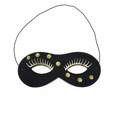 Produktbild von Schwarze Augenmaske mit goldenen Wimpern und Pailletten