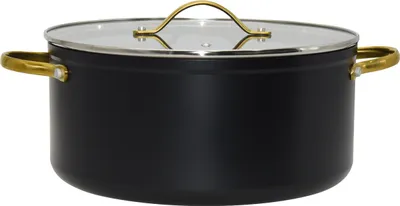 Produktbild von Küchentopf 1,9L Kochtopf mit Glasdeckel Universaltopf Gas Induktion Aluminium