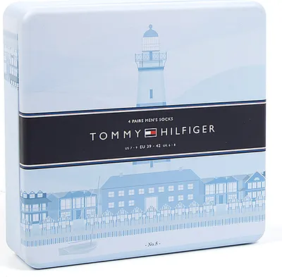 Obrázok produktu pre Tommy Hilfiger Orginal Stripe Box 4-Pack Socks 482002001-085, Pánske, Športové ponožky, Viacfarebné, Veľkosť: EU