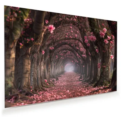 Produktbild von Glasbild 60x40cm in XXL für Wohnzimmer, Schlafzimmer Motiv Blütenweg