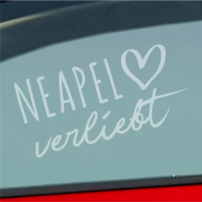 Produktbild von Auto Aufkleber Neapel verliebt Herz Stadt Heimat Liebe Car 19x10 cm Milchglas Sticker Heckscheibenaufkleber