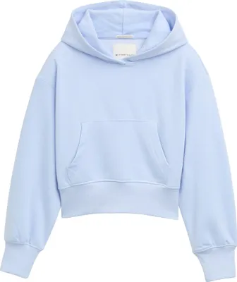 Produktbild von Tom Tailor Cropped Kapuzenpullover mit Kängurutasche und überschnittener Schulternaht