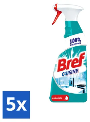 Produktbild von 5 x Bref Küchen-Reinigungsspray - Fettlöser mit Alkohol - 750 ml - Vorteilspackung - 5 Stücke