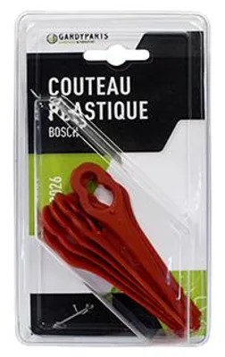 Produktbild von Set aus 10 Kunststoffmessern, kompatibel mit Bestgreen, Bosch, Einhell, Greencut, Güde, Lidl Modelle: Art26li, Art23li, Art26accutrim
