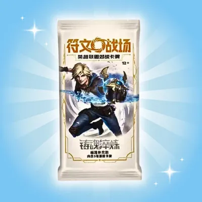 Imagen del producto de 1 Amplificador Delgado "Riftbound Spiritforged" – Versión china | 1 paquete de refuerzo | 5 cartas + protección de envío con cartas "Heartforce"