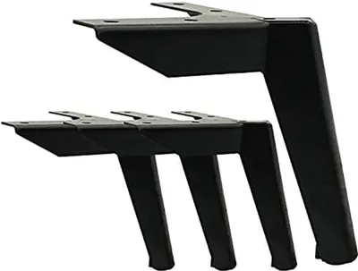 Produktbild von PolkaHome® 4 schwarze Möbelfüße, 15 cm, Metall, Tischbeine, Schrankfüße, bis 600 kg Belastung