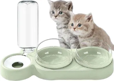 Produktbild von Famanu 3-in-1 Katzenklo mit Futterstation - 15° neigbar