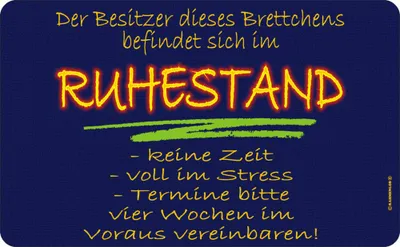 Produktbild von Besitzer im Ruhestand - Frühstücksbrettchen - Resopal Brettchen