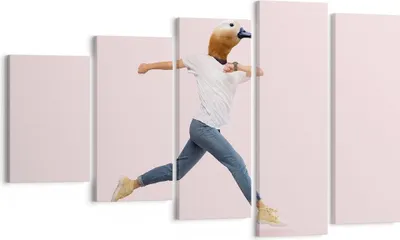 Produktbild von Bild auf Leinwand - Leinwandbild - 5 Teile - Anthropomorphisierung Mensch Ente - 100x60cm - Wand Bild - Wanddeko - Wandbilder - Leinwanddruck - Bilder - Wanddekoration - Leinwand bilder EG100x60-4597