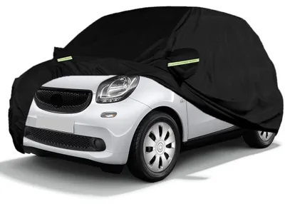 Immagine prodotto di Copertura impermeabile per auto, specifica per Smart Fortwo, realizzata in tessuto Oxford 300D, colore nero