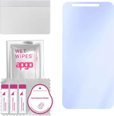 Produktbild von apgo Hybrid Schutzglas, kompatibel mit Tecno Pop 6 Go, 9H Härte, Flexible Nano Glass PRO, toller Ersatz für Hartglas, kratzfester Displayschutzglas, Displayschutz, Full Glue