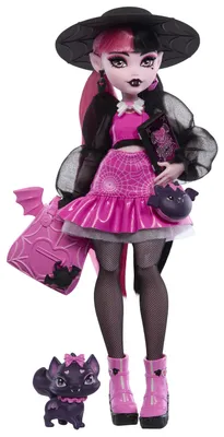 Produktbild von Monster High Draculaura Modepuppe mit Haustier Count Fabulous und Accessoires, Modepuppe, Weiblich, 4 Jahr(e), Junge/Mädchen, 150 mm, 250 g