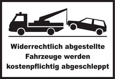 Produktbild von Widerrechtlich abgestellte Fahrzeuge Schild A5 (148x210mm)