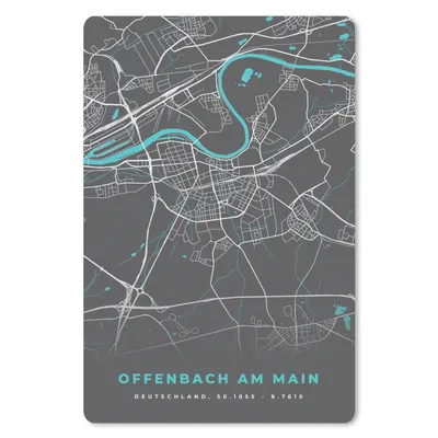 Produktbild von MuchoWow® Mauspad Mousepad Deutschland - Blau - Offenbach am Main - Stadtplan - Karte 18x27 cm - Mousepads - Maus Mat - Pad - Mausunterlage