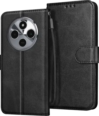 Produktbild von Avizar, Wallet Cover für Xiaomi Redmi 14C, Kartenhalter + Standfunktion, Schwarz
