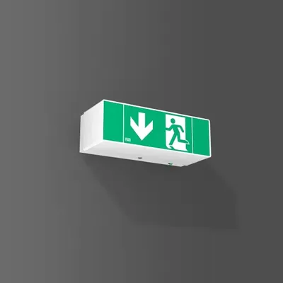 Immagine prodotto di RZB Minisign, 4,8 W, 765, bianco; lampade da soffitto e da parete, L 230 P 103 A 76, EB, 3 ore, 14 m, autotest automatico 672188.002