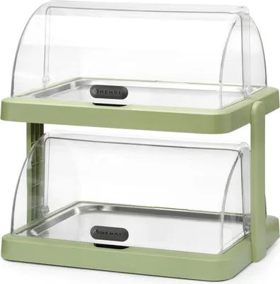 Zdjęcie produktu dla Doppel-Rolltop-Kühldisplay Duo UNIQ, HENDI, zaprojektowany przez Roberta Bronwassera, Grün, 480x355x(H)480mm