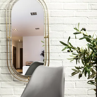Image de Miroir - HOME DECO FACTORY - Art Déco - Métal Doré - Or
