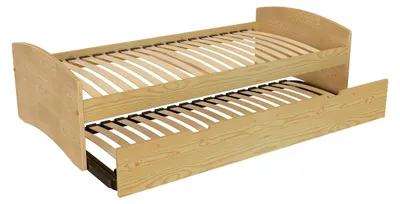 Image de Lit gigogne 90x200 Happy pin massif, Miel