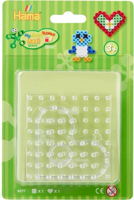 Image de Hama Bügelperlen 8277 Hama Stiftplatten "Quadrat, Herz" , im Blister