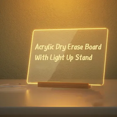 Produktbild von Leuchtende Acryl-Nachrichtentafel(30 x 20 cm)Kalendertafel mit zwei Markierungen, geeignet zum Dekorieren von Zuhause, Büro(warmweiß)