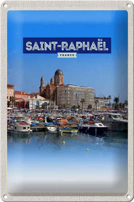 Produktbild von Blechschild Reise 20x30cm Saint-Raphaël France Hafenansicht