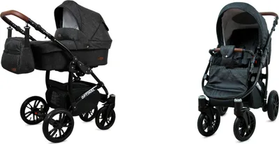 Image de BabyLux® Optimal | Kit chaton 2en1 | Black Flex | Combinaison chaton | Kit poussette | Poussette