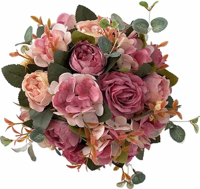 Produktbild von künstliche Blumenkugel ewiger realistischer Kunststoff Buntes Blumenball für Zuhause-Dunkelpink