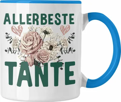 Produktbild von Trendation - Beste Tante der Welt Geschenk Tasse mit Spruch Kaffeetasse für Allerbeste Tante (Blau)