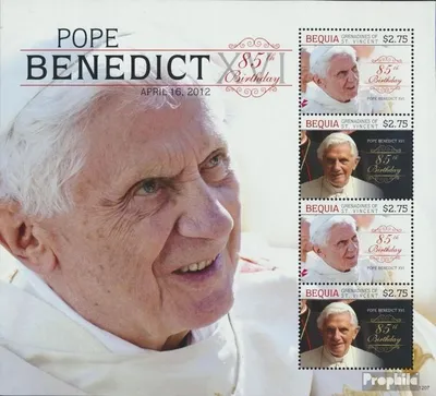 Produktbild von Briefmarken St. Vincent - Bequia 2012 Mi 803-804 Kleinbogen (kompl.Ausg.) postfrisch 85. Geburtstag Papst Benedikt XVI.