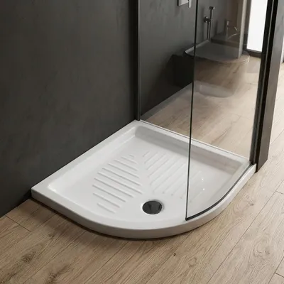 Immagine prodotto di Piatto per doccia 90 cm angolare semicircolare in Vetroceramica | Topazio
