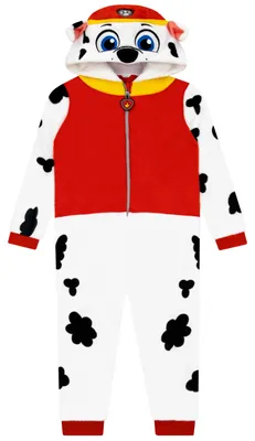 Produktbild von PAW PATROL Schlafanzug, Onesie Kinder Marschall, Langarm Kleidung Junge, kuscheliger Schlafoverall Kinder 110