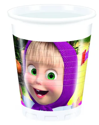 Produktbild von Lizenzartikel Mascha und der Bär Plastikbecher 8 Stück bunt