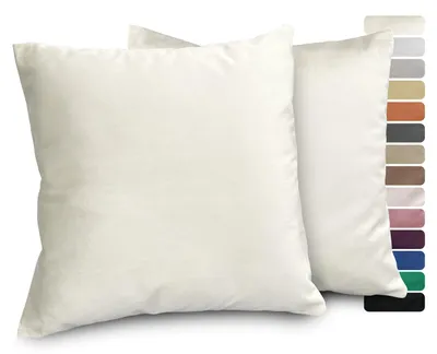 Produktbild von Samtkissenbezüge, 2er-Set, hochwertige Kissenbezüge für Sofa- und Dekokissen, weiß, 50 x 50 cm