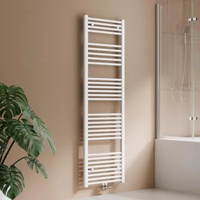 Imagen del producto de Radiador toalla de 160 x 50 cm, 654 W, blanco, radiador toalla con conexión central, diseño recto, secador de toallas – S'AFIELINA