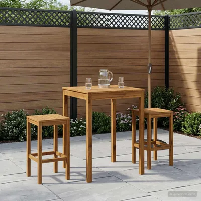 Image de Table de jardin, bois massif d'acacia, dimensions : 80 x 80,5 x 105 cm