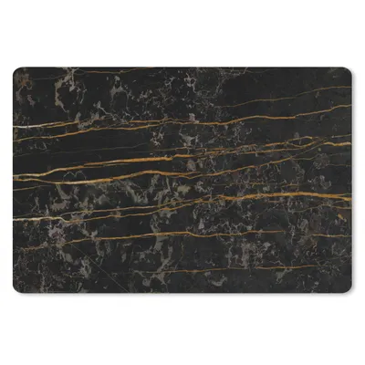Produktbild von MuchoWow® Schreibtischunterlage Marmor - Schwarz - Gold - Ader 60x40 cm - XXL Mauspad - Großes Mauspad