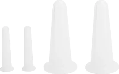 Produktbild von 4-teiliges Silikon-Massagegefäß mit Feuchtigkeitsaufnahme, Schröpfglas für Gesicht und Körper, Gesundheitspflege, Weiß, 2 groß, 2 klein