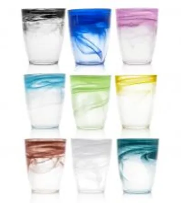 Immagine prodotto di H&H Set 9 Bicchieri Alabastro In Vetro Colori Assortiti Cl 35