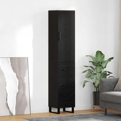 Immagine prodotto di vidaXL Credenza nera look rovere 34,5 x 34 x 180 cm materiale a base di legno