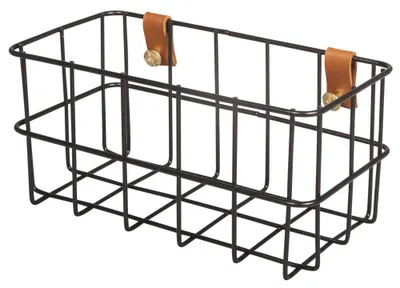 Drahtkorb 16,5x8x8 cm schwarz Metall Wandregal Aufbewahrung