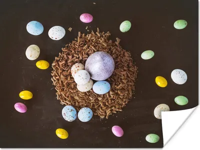 Produktbild von MuchoWow® Poster Ostereier - Regenbogen - Ostern 120x90 cm - Wandbild