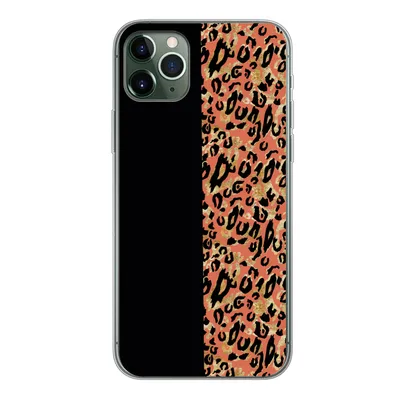 Produktbild von MuchoWow® Handyhülle Schutzhülle Hülle für iPhone 11 Pro Max Pantherdruck - Gold - Schwarz Silikon Softcase Handy Hülle - Schutz