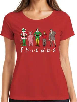 Produktbild von Friends Weihnachtsfilme Cartoon - Weihnachten Christmas Xmas Damen T-Shirt, Rot, S